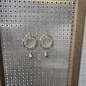 Elegant Gold and Silver Dangle Earrings